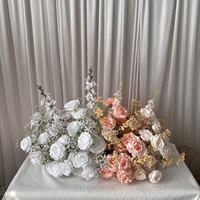 Rangkaian Bunga Sutra Buatan Tangan IFG Factory 90cm Mawar Putih Pink untuk Lorong Pernikahan Hari Ibu Natal