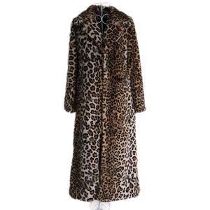 เสื้อโค้ทผู้หญิงขนเทียมขนมิงค์วินเทจหรูหราดีไซน์ปกยาวเซ็กซี่พิมพ์ลายเสือดาว - Product Image 4