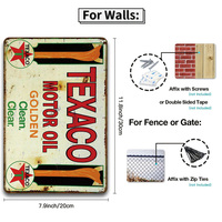 Juego de Letreros Metálicos de Gasolina y Petróleo, Decoración Retro para Pared de Casa, Garaje o Cuarto de Hombre, Decoración Vintage