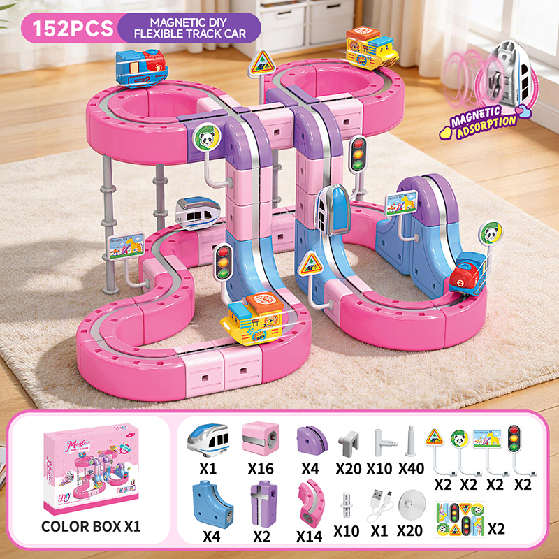 Voiture sur rail magnétique (152PCS)