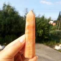 Kristal Penyembuhan Alami Aventurine Oranye Bentuk Menara untuk Dekorasi Rumah Obelisk Grosir