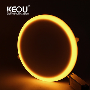 Panel de luz ajustable Keou 9W-36W RGB + CCT de doble color bicolor LED 4000K 3000K 6500K PC cuadrado ROHS SAA EMC certificado - Product Image 1