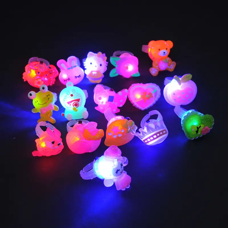 New Creative Luminous Halloween Ring Mix Children Flashing Toy Ring Flash Gifts LED Cartoon Lights Glow Ring