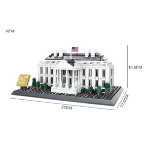 Wange 4214 Architecture mondiale <span class=keywords><strong>Maison</strong></span> Blanche Bureau <span class=keywords><strong>du</strong></span> président <span class=keywords><strong>du</strong></span> modèle de blocs de construction en briques - Product Image 4