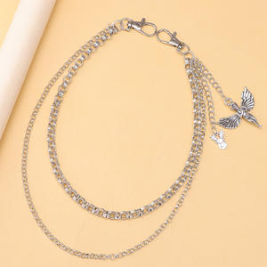 Colgante de Reno Ángel Cupido, Cadena de Cintura Unisex de Metal de Doble Capa con Cadena Tipo O, Estilo Hip Hop, Accesorio para Vaqueros, Blanco K - Product Image 2