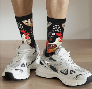 Calcetines bonitos <span class=keywords><strong>de</strong></span> gallo y pollos, calcetines <span class=keywords><strong>de</strong></span> compresión para mujeres y hombres, novedad, medias <span class=keywords><strong>de</strong></span> media pantorrilla con contraste <span class=keywords><strong>de</strong></span> Color - Product Image 5