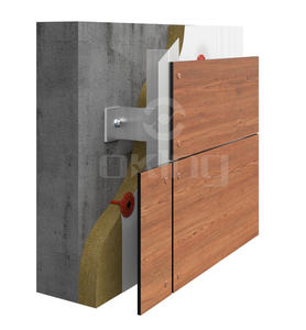 Système de revêtement de façade en panneau de placage en <span class=keywords><strong>bois</strong></span> Alliage d'aluminium Personnalisation de support en forme de L en forme de T - Product Image 2