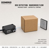 Interrupteur photoélectrique DOMENZI E3Z-R61 noir NPN NO 12 à 24 VDC, distance de détection réglable de 4 m, type de capteur compact