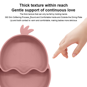 Ensemble d'assiettes amusantes en silicone de qualité alimentaire 100 % sans BPA pour nouveau-nés, cadeau idéal pour bébé, vente en gros - Product Image 3