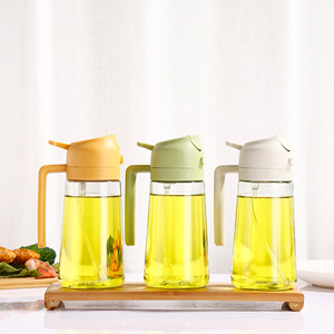 Spruzzatore di olio multifunzionale bottiglia di vetro per uso alimentare Spray e versare a doppio uso due In uno grande capacità pressa oliatore all'ingrosso - Product Image 2