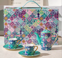 Ensemble tasse et soucoupe à café en porcelaine fine Digijuana, style marocain, design moderne, réutilisable, résistant à la chaleur, 200 ml