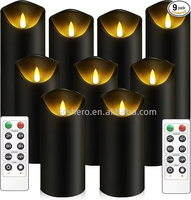 Bougies Pilier LED Artisanales Écologiques Sans Flamme Scintillantes, Fonctionnant sur Piles, en Plastique, avec Télécommande et Minuteur pour la Décoration Intérieure