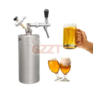 5l Mini fût de bière, refroidisseur et distributeur de bière, vin, bière, baril, Machine en acier inoxydable 304 Mini fût de bière