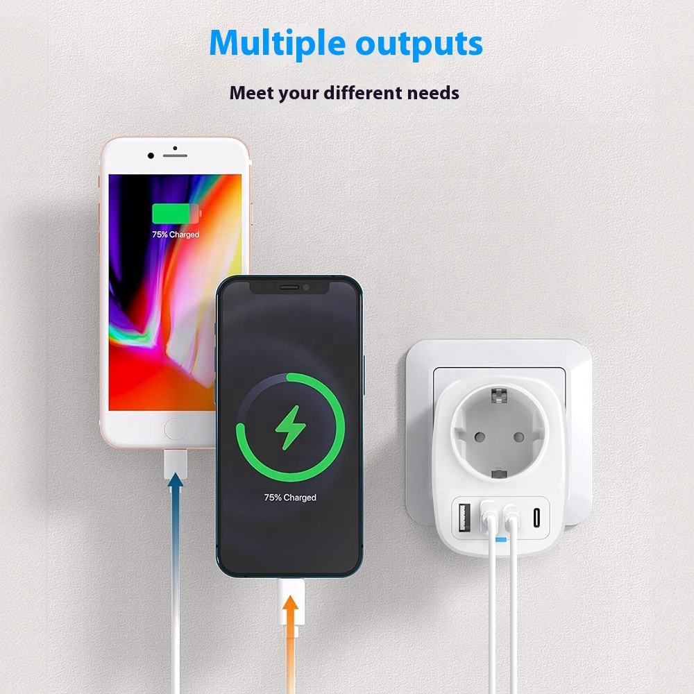 18W Fast Wall Charger EU for GE AC C USB Plug Socket Fireproof Electric Travel Adapter for Laptop Phone 18W EU for GE Fast