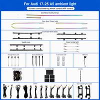 Éclairage d'ambiance pour Audi A5 2017-2025, éclairage intérieur de voiture, lumière d'ambiance LED 64 couleurs pour voiture LHD RHD 12V