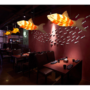 Japanese Koi Fish Shaped Chandelier E27 Incandescent <b>Light</b> For <b>Dining</b> Rooms And Restaurants Zen Inspired Design - Product Image 5