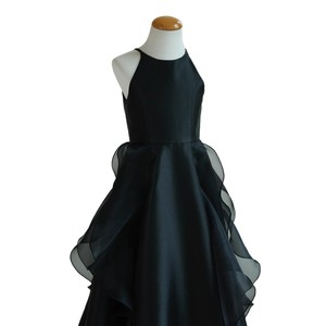 Abito da Cerimonia <span class=keywords><strong>Nero</strong></span> di Alta Gamma Stile Passerella con Collo all'Americana per Bambine, Ideale per Esibizioni di Pianoforte, Eventi e da Principessa - Product Image 5