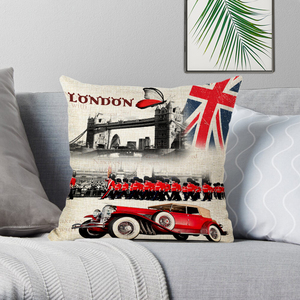Fundas de cojín decorativas vintage, funda de cojín rosa con flores de Londres y París para sofá, hogar, coche personalizado - Product Image 6