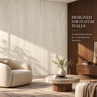 Panneau mural en PVC marbré imperméable, revêtement intérieur en bois rainuré 3D pour la conception d'hôtels