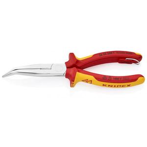 KNIPEX - 26 26 200 T Alicates de Corte Lateral de Punta Snipe (Alicates de pico de Cigüeña) cromados, mangos aislados con gr multicomponente - Product Image 1