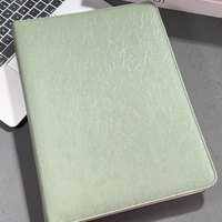 Presse-papiers à spirale de taille A4 de luxe en cuir PU avec logo personnalisé classeur à 4 anneaux classeur de fichiers organisateur de documents dossier de portefeuille d'activités