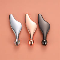 Applicateur de crème contour des yeux en argent pour soins du visage, avec rouleau de massage, spatules de soin de la peau, outils de massage, usage commercial et domestique