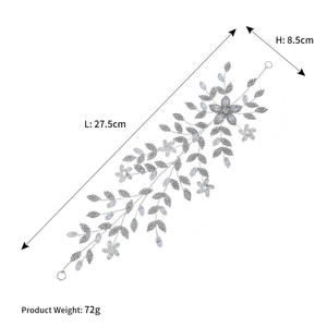 Diadema <span class=keywords><strong>de</strong></span> <span class=keywords><strong>Novia</strong></span> Original <span class=keywords><strong>de</strong></span> Alta Gama con Diseño Vintage <span class=keywords><strong>de</strong></span> Hojas y Enredaderas, Ligera y Lujosa, con Pedrería <span class=keywords><strong>de</strong></span> Circonio Completo, Accesorios para el Cabello - Product Image 2