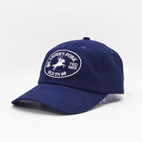 Gorra de Béisbol Azul Marino Suave de 6 Paneles para Hombre, Estilo Dad Hat, con Bordado Personalizado, Cinta Interior, Perfil Bajo y Hebilla Metálica Grabada