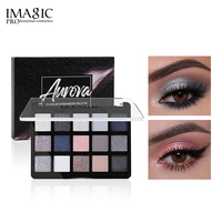 IMAGIC Großhandel Neue 15-Farben-Lidschattenpalette Rauchige Kühle Töne Hochpigmentiert Matt Schimmernd Glitzernd für Tiefes Augen-Make-up