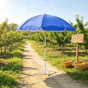 UPF50+ UV Protection 120cm Beach Umbrella Silver Coating Windproof Adjustable <b>Pole</b> Outdoor Patio Sun Shade <b>Parasol</b> for Camping - Product Image 1