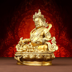Copper World Yellow God of Wealth Statue Brass Handmade Figure Office Home Decor - Product Image 1