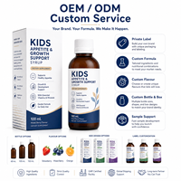 Fabricant de compléments alimentaires sur mesure, formule personnalisée, sirop nutritionnel pour enfants OEM ODM 100 ml avec L-Lysine, Zinc, Vitamines et Minéraux, marque privée