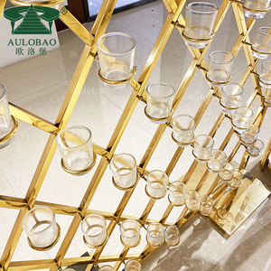 ฉากหลังงานแต่งงานสแตนเลสสีทองดีไซน์หรูหราพร้อมโลโก้สั่งทำสำหรับจัดแสดงงานปาร์ตี้ - Product Image 6