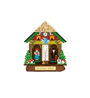 Maison miniature en bois de Noël bon marché, nouvelle en 2021, avec thermomètre