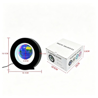 Globo Terráqueo Magnético Levitante con Luz LED de 3 Pulgadas, Mapa del Mundo Giratorio de Plástico, Lujoso y Moderno para Decoración del Hogar u Oficina, Regalo