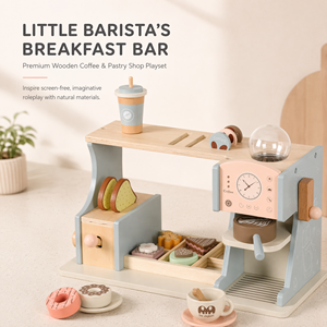 Mori Blue - <span class=keywords><strong>Cuisine</strong></span> <span class=keywords><strong>en</strong></span> <span class=keywords><strong>bois</strong></span> à manivelle pour enfants, écologique et non toxique, pour les 2-4 ans, jouets pour le goûter - Product Image 4
