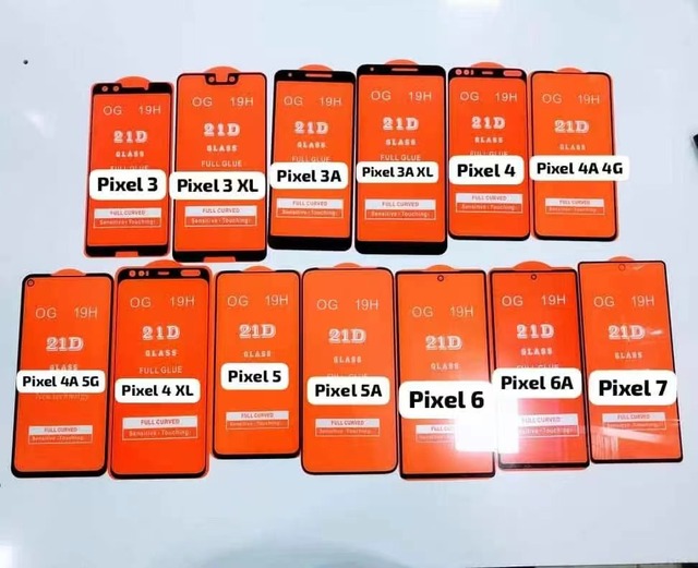 10IN1 Bulk Pack Full Cover Tempered Glass for Google Pixel 8 7 6A 6 5A 5 4 3 XL 4A 5G 4G Mobile Phone 21D Clear Screen Protector