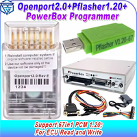 Herramienta de Programación de ECU Openport 2.0 J2534 Flash + Pflasher V1.2 + Cable Tricore Jumper Breakout OBD2 + Powerbox