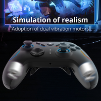 Manette de jeu RGB Flash Switch Controller avec détection de mouvement six axes et macros pour PC et téléphone Android