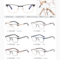 2024 MS 91368 Nuevo diseño de moda para hombres Marco de anteojos de metal cuadrado clásico Gafas ópticas anti-luz azul