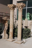 Sculpté à la main Style européen Design moderne décor blanc pierre naturelle Architecture corinthien marbre colonnes romaines pilier
