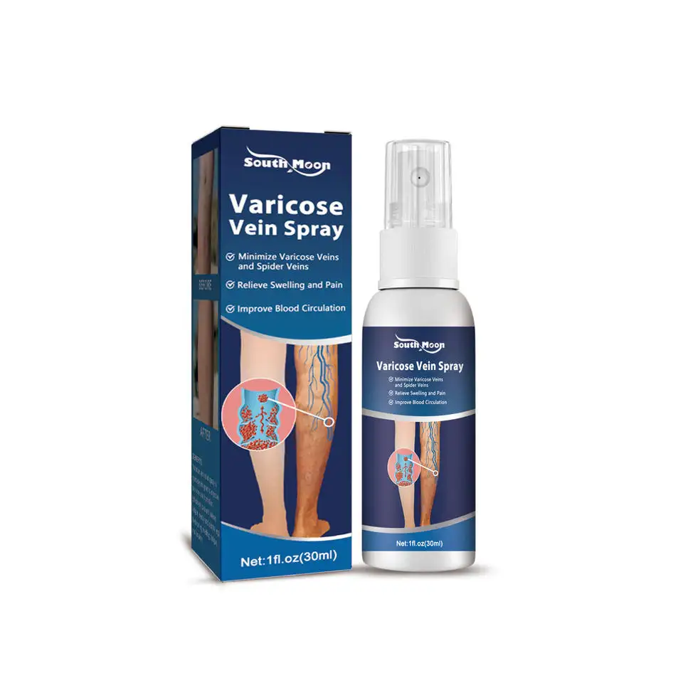 Logo personalizzato vene Varicose Spray levigante vasi sanguigni arrossamento vasculite flebite Spider Legs dolore lenitivo cura del corpo a base di erbe