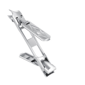 Coupe-ongles pliable à double tête en acier inoxydable, ouverture large, pour ongles des mains et des pieds, outil de toilettage portable - Product Image 1