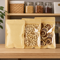 Groothandel Herbruikbare Kraft Papier Hoge Transparantie Stofdicht Voedselveilige Thee Zakjes Ritszak Opbergzak voor Gedroogde Bloemen Snacks