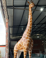 Statues de girafe en fibre de verre et résine, décor de jardin extérieur, taille réelle, art abstrait anime, personnalisées, colorées, en vente