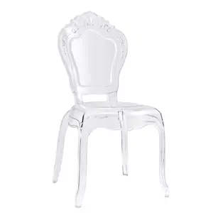Youtai Acrylic Dining Chair Transparent Chair Armless Backrest Simple Wedding Chair
