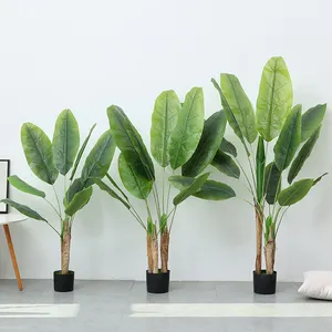 Large Green Artificial Banana Tree Plastic Material Indoor Shopping Mall Decoration New Year Halloween Tropical Artificial Tree