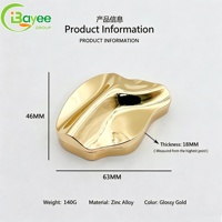 Caja de Perfume Sólido con Tapa Deslizante Giratoria de 360 Grados, de Aleación de Zinc Brillante y Resistente a la Decoloración, Diseño Ondulado Irregular Dorado