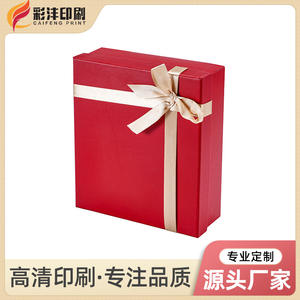 Customized Multi-Colored <b>Bow</b> <b>Gift</b> Box with Exquisite Top and Bottom Lid for Valentine's Day <b>Gifts</b> - Product Image 5