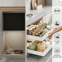 Meilleur prix Support de rangement en métal en acier au carbone robuste Organisateur d'armoire à tirer Tiroir coulissant pliant Étagère à couverts Étagère à bol Épices